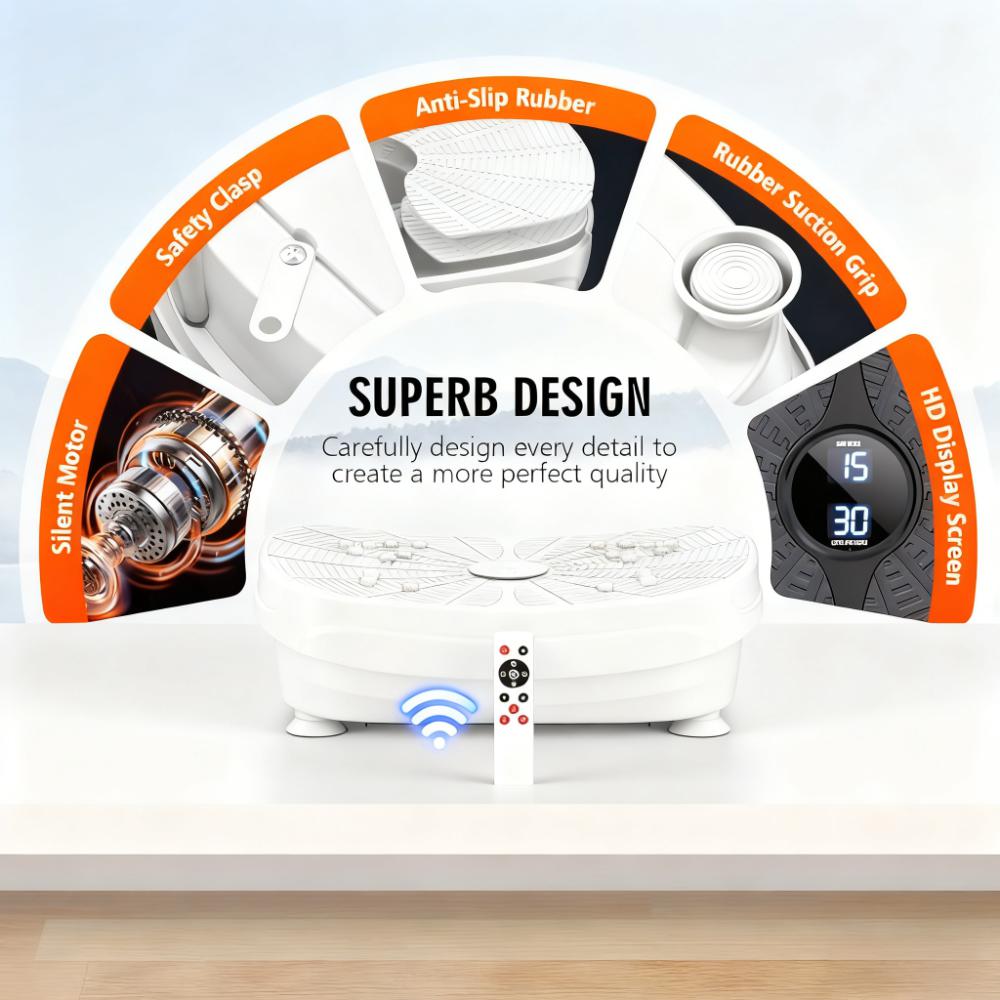 15-Min Full-Body Vibration Platform (240 lbs Capacity)