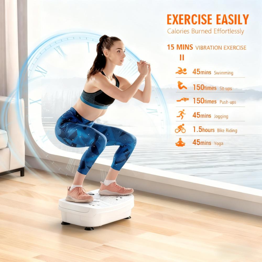 15-Min Full-Body Vibration Platform (240 lbs Capacity)