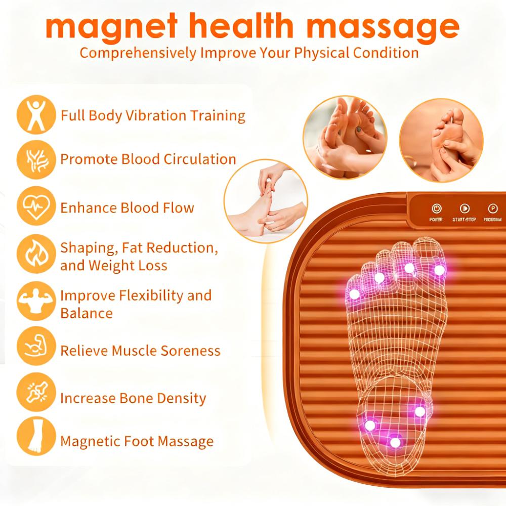 Quiet Full-Body Vibration Platform (Magnet Massage & Bluetooth)