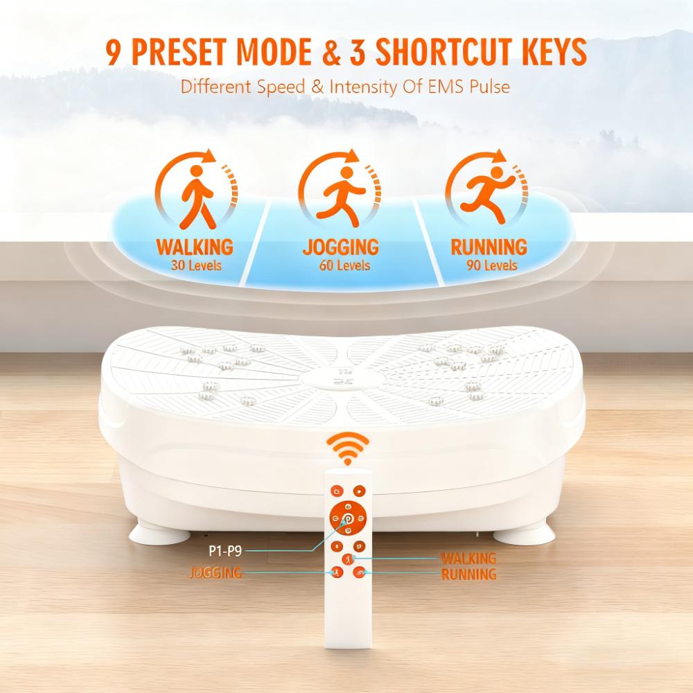 15-Min Full-Body Vibration Platform (240 lbs Capacity)