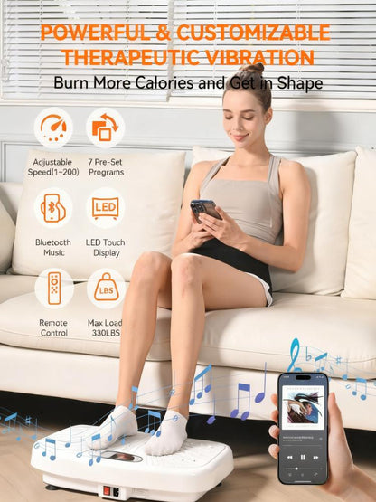 10-Minute Full-Body Vibration Exercise Platform (330 lbs Capacity)