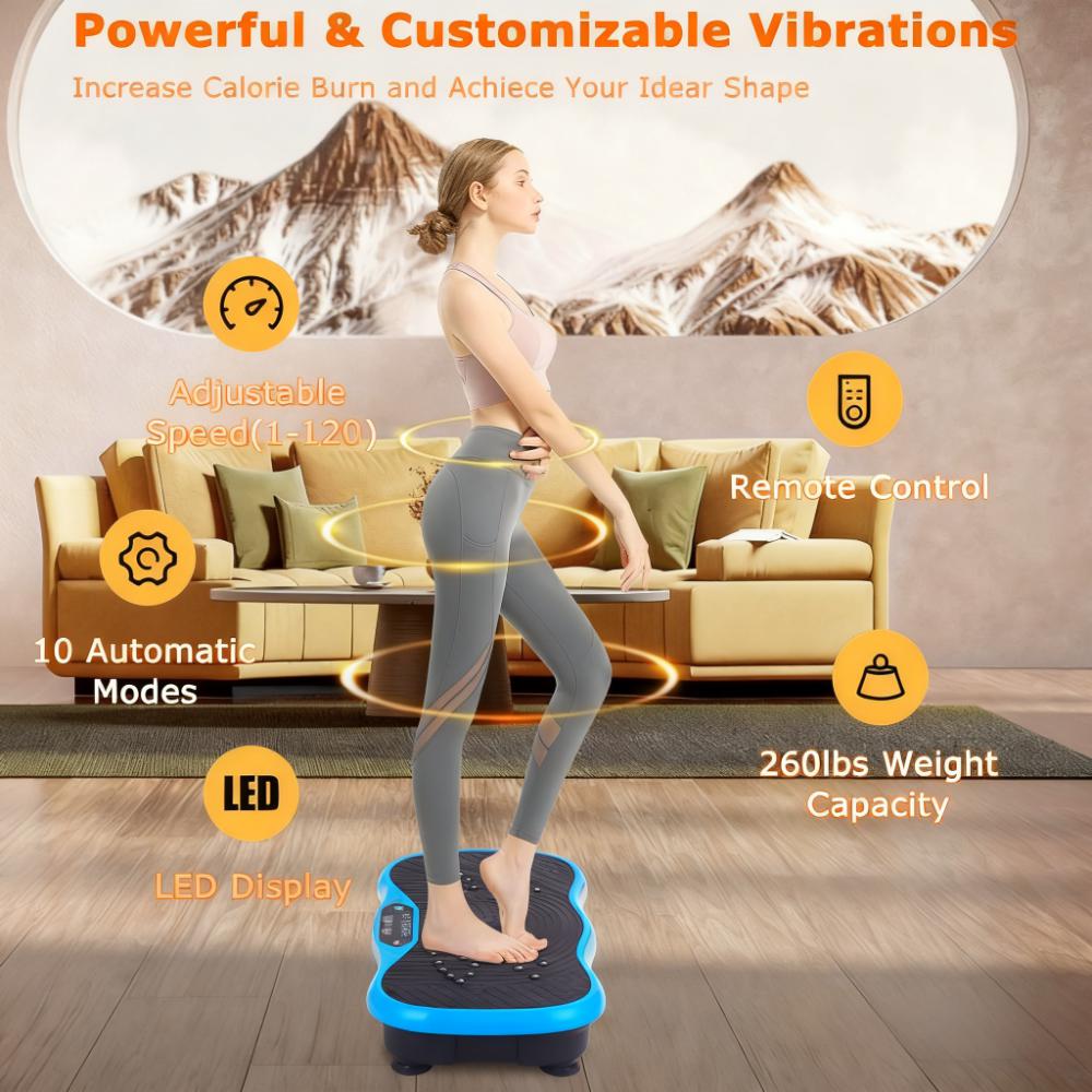 10-Minute Full-Body Vibration Exercise Platform (260 lbs Capacity)