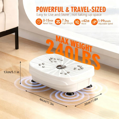 15-Min Full-Body Vibration Platform (240 lbs Capacity)