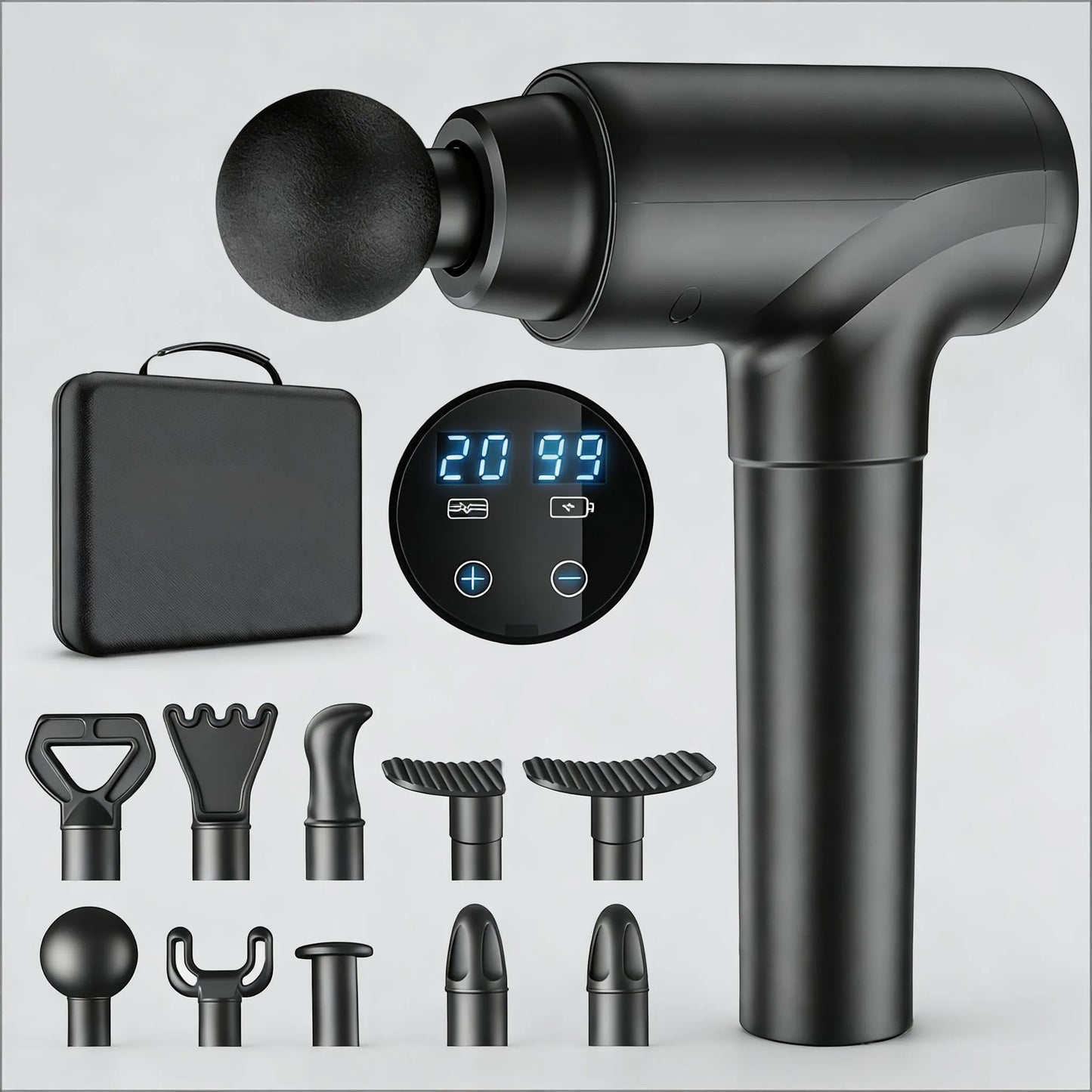 High-Performance Massage Gun - Customizable with 8 Attachments for Deep Relief