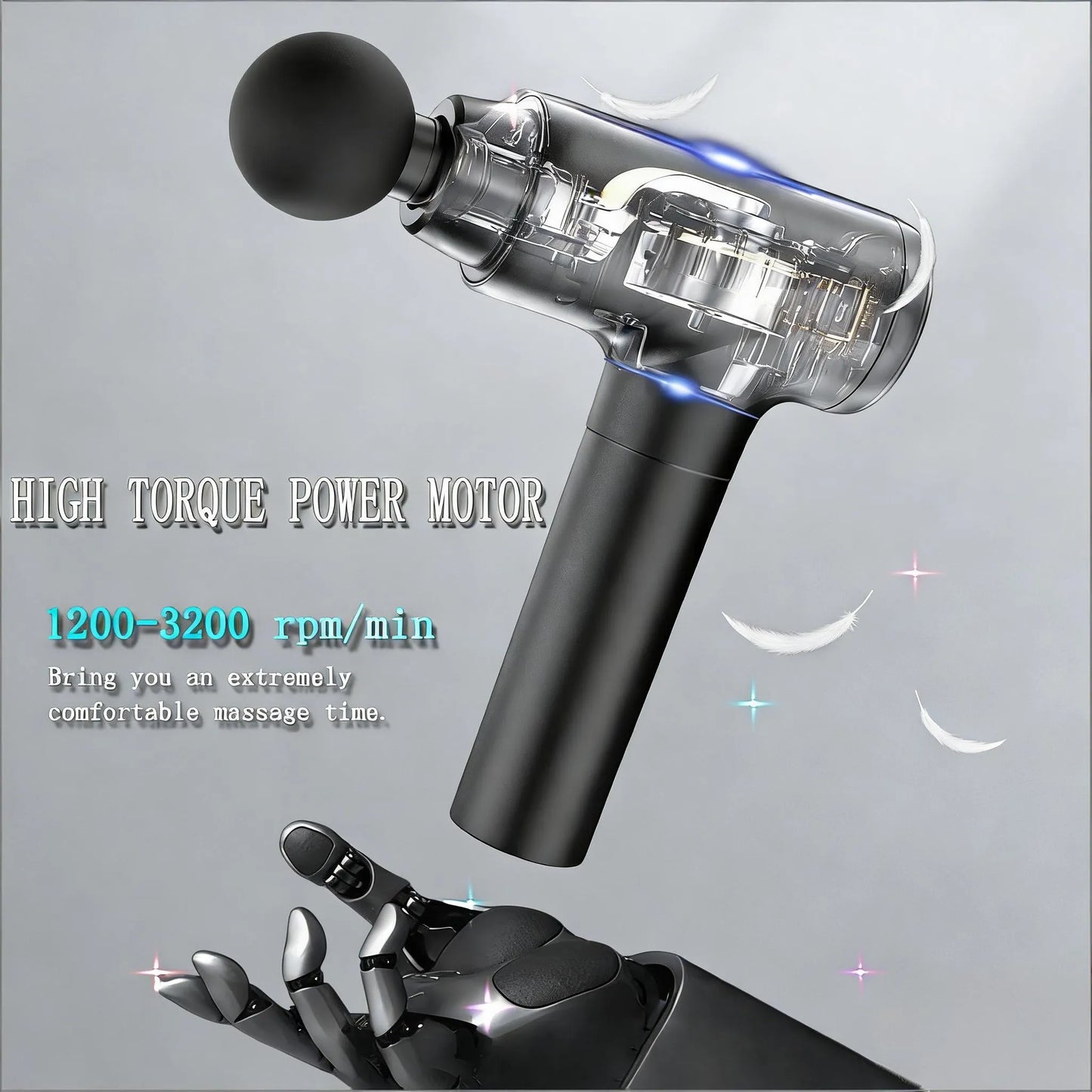 High-Performance Massage Gun - Customizable with 8 Attachments for Deep Relief
